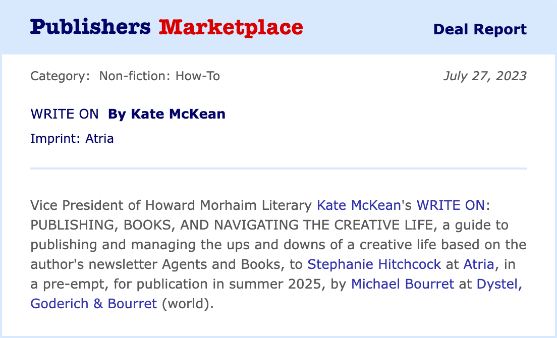 BREAKING NEWS: AN AGENTS & BOOKS BOOK!